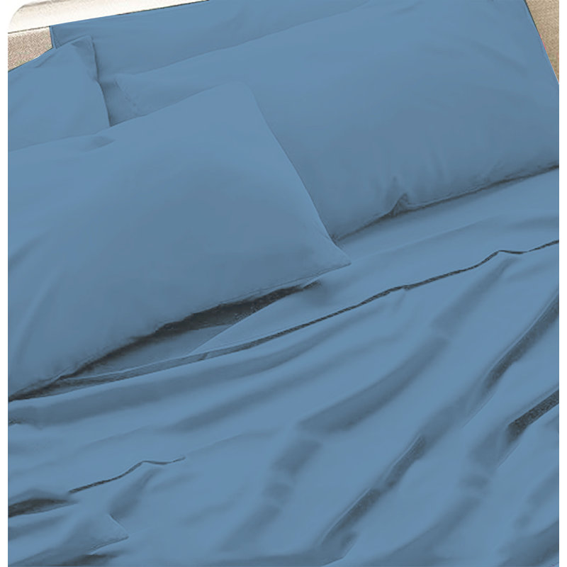 6-Piece Premium Deep Pockets Microfiber Sheet Set, Full, Light Blue