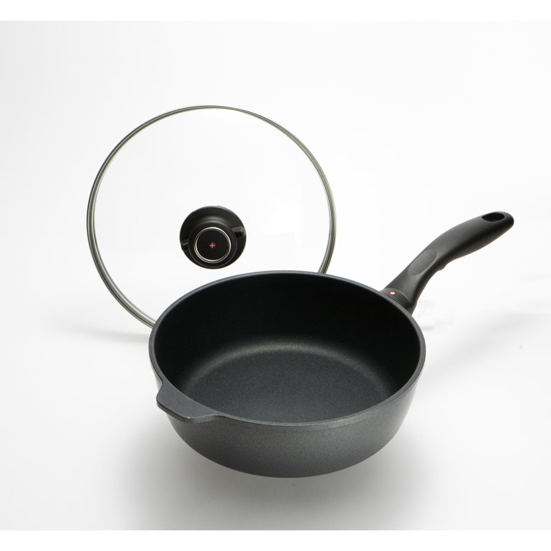 Swiss Diamond 3.2 Quart Nonstick Black Aluminum Saute Pan with Lid