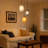 3-Light matte black glass spherical dimmable pendant lamp