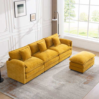  Canapé en nuage avec repose-pieds Shamill Chenille Cloud