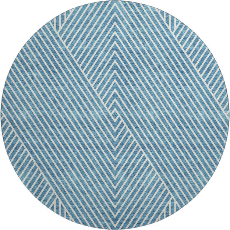 Premium Machine Washable Prisco Teal Rug