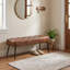 Banc en cuir capitonné moderne Lora de 44 po de largeur avec pieds en métal Lora-1263860904