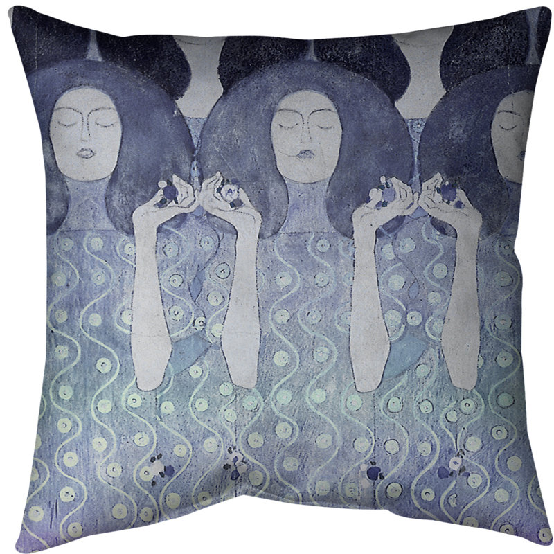Coussin euro mariées, Bourre en polyester, Bleu, Polyester filé