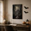 Art mural sur toile gothique Mansion Under Full Moon Above Foggy-992724218