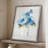 Gingham Blue Flowers II Framed Print - Solid Wood-301816592