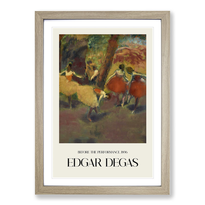 Before the Performance by Edgar Degas - Picture Frame Graphic Art, 36cm H x 27cm W x 2cm D, Oak Framed