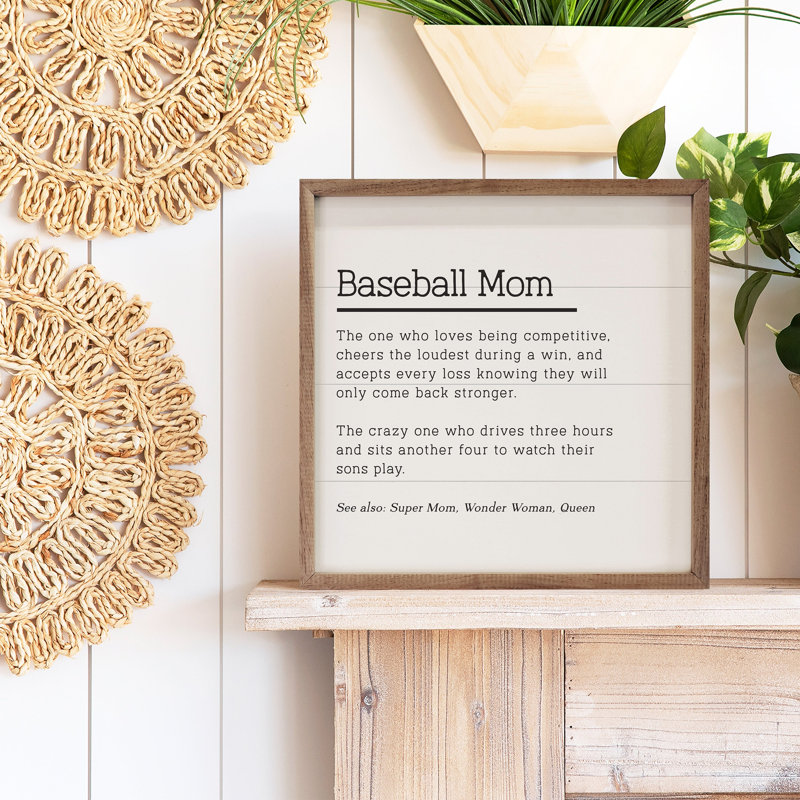 Baseball Mom - blanc, H 16 po x l 16 po