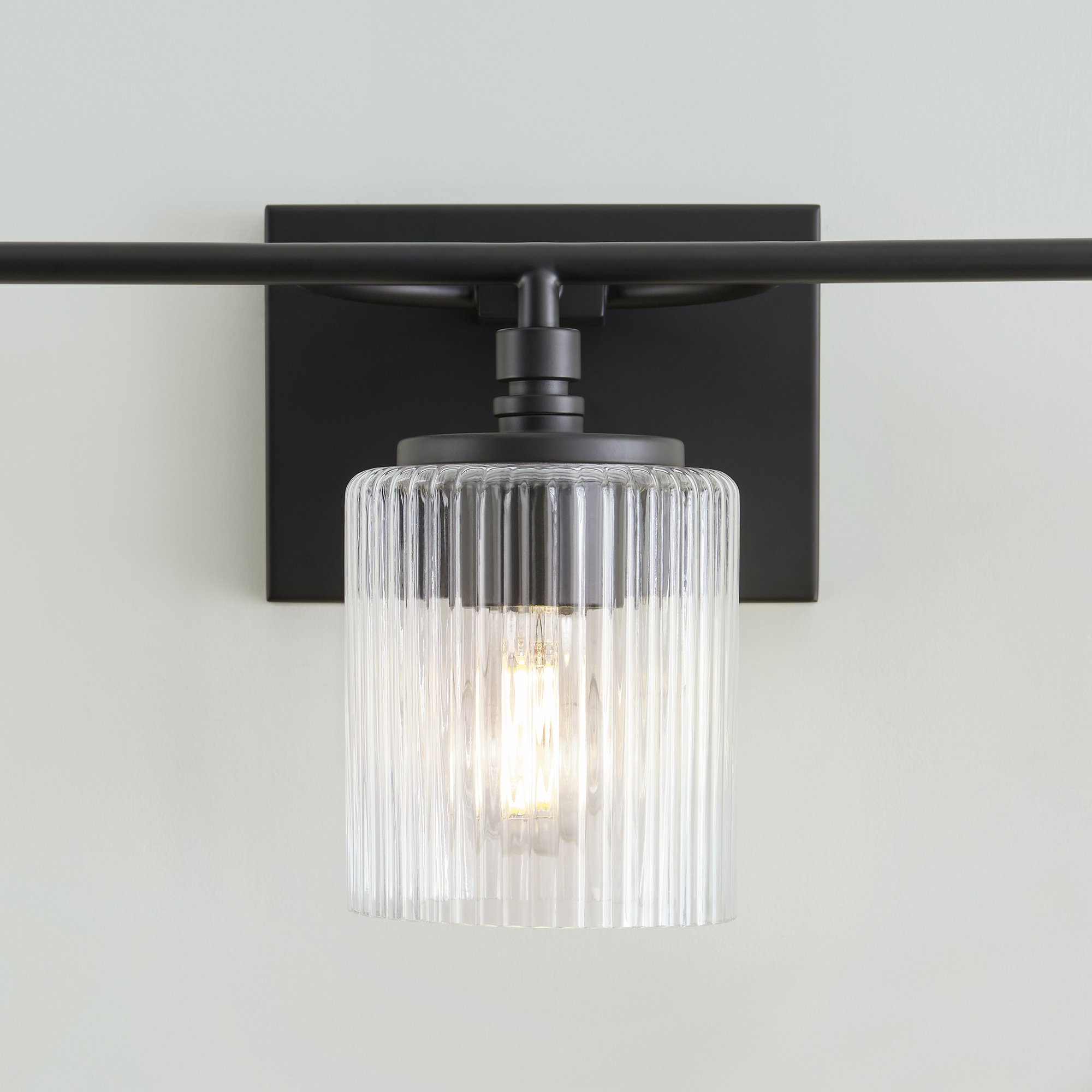 Adalina 3 Light Ribbed Dimmable Vanity Light, Midnight Black