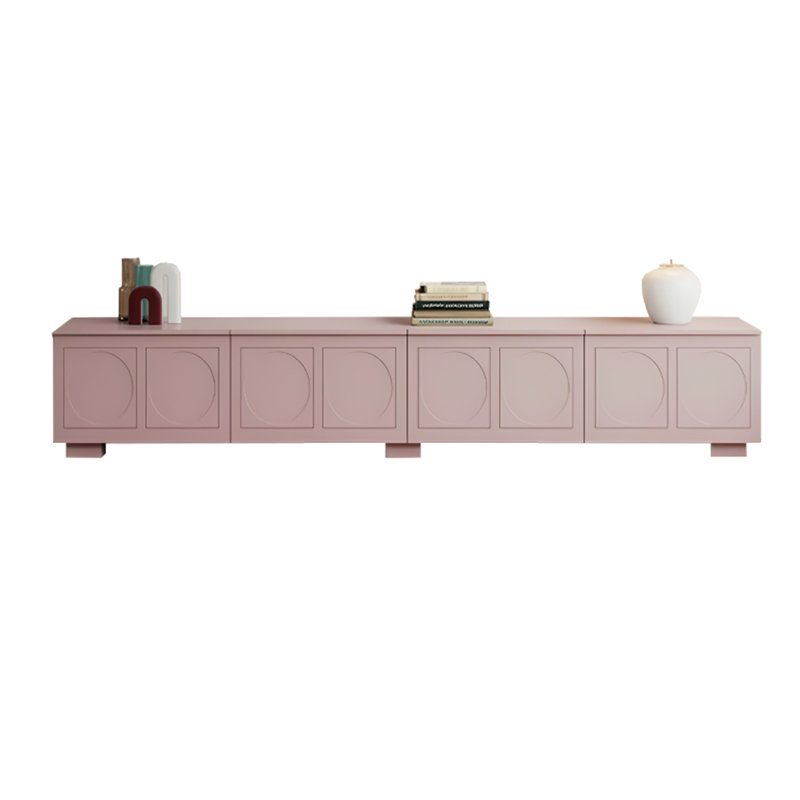 Meuble télé en bois de style français rétro, H 17,71 po x L 94,48 po x l 16,93 po, Rose