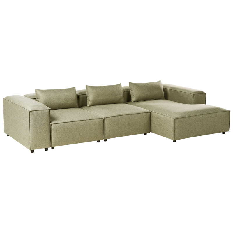 Bibby 4 Seater Fabric Corner Sofa , Light Green, Left Hand Facing