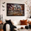 Toile victorienne avec feuilles d'automne et Jack O Halloween-1647176132