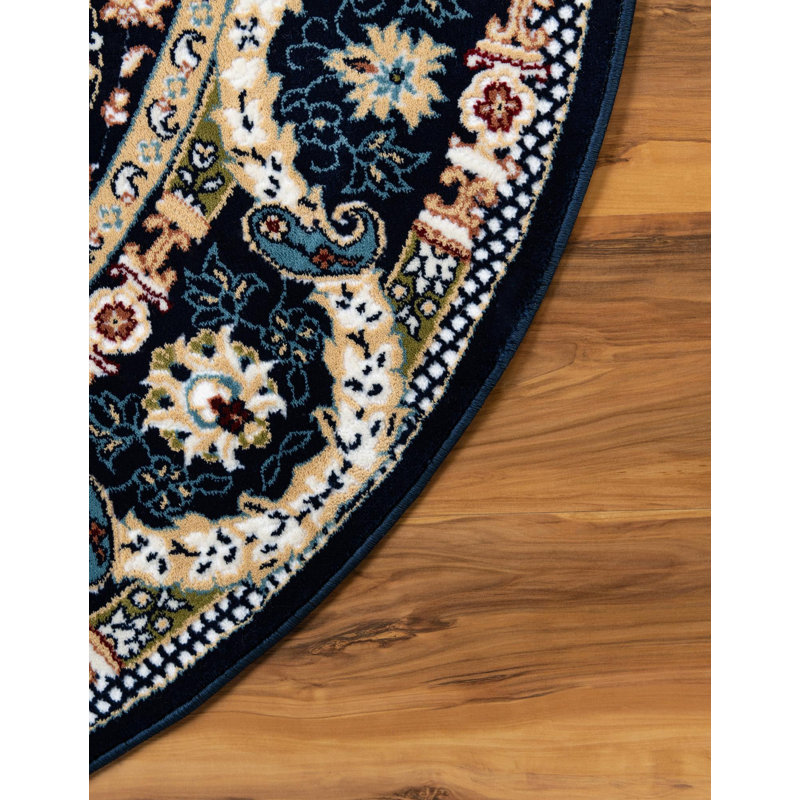 Eleanor Oriental Indoor Rug, Round 5'3", Black