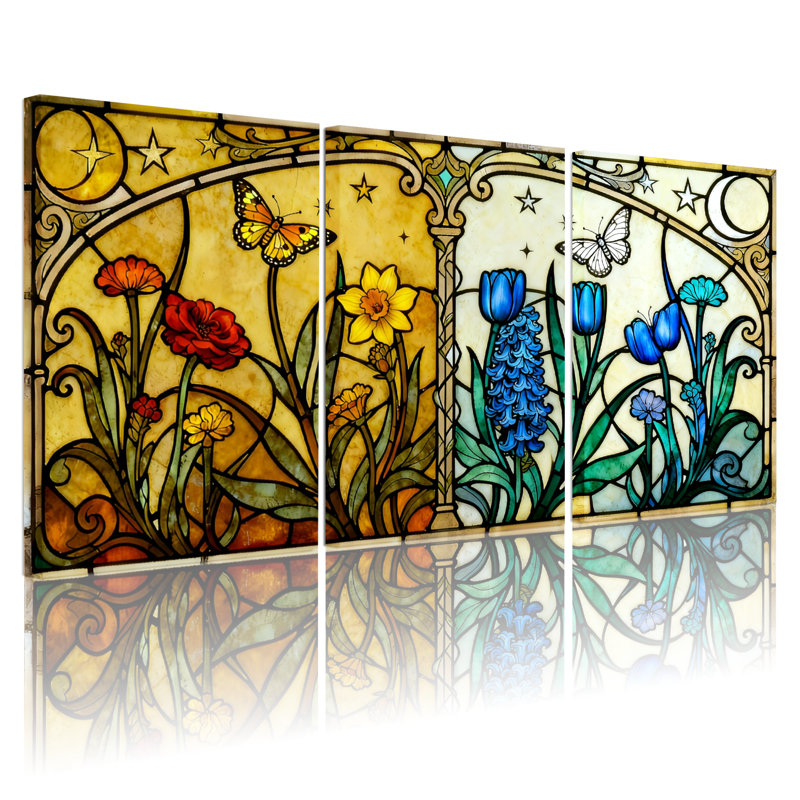 Ensemble de 3 reproductions d'art sur toile, H 18 po x l 36 po