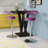 Contemporary Vinyl Adjustable Height Barstool with Arms and Chrome Base-886651501-861379311-861379310