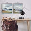 «Nautical Sea Vessels Beach View», ensemble de 2 impressions sur toile encadrées, design par Elara Yasna-114317314-114317318