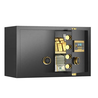 6.0 Cubic Safe Box, Extra Large Double Door Home Safe, Jewelry Safe With Removable And Adjustable Shelf, Heavy Duty Digital Safe With Security Double Key Lock For Home Office Hotel