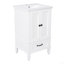 Meuble-lavabo de 20 po avec lavabo, armoire de salle de bain avec deux portes, butoir de porte magnétique et patins réglables, tiroir