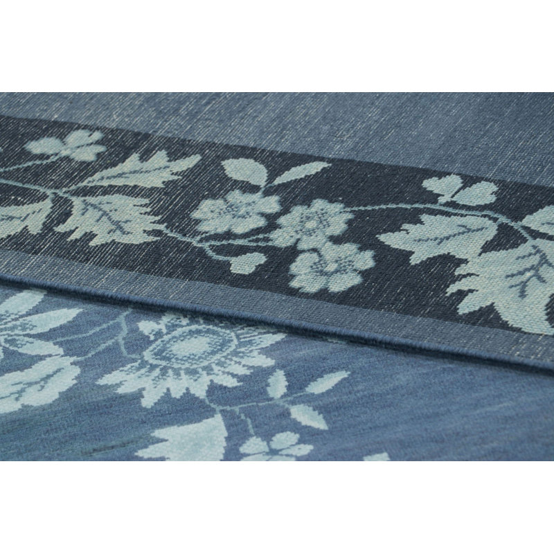 Art Deco Hand Knotted Wool Floral Area Rug, Rectangle 8' x 10'