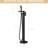 Freestanding Bathtub Faucet With Waterfall Tub Filler And Hand Shower, 360 Rotatable Spout, Dual Temperature Regulation, Brass Base Matte Black Faucet, 59" - Kink Hose, Control For Relaxing Water-126726150