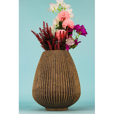 Burgess Hand-Painted Decorative Ceramic Pot, Brown, 7.1 Inches Diameter x 7.9 Inches Height | Durable Ceramic Body | Perfect for Indoor Plants & Home Décor, Adds Elegance to Any Space, Ideal Gift Option