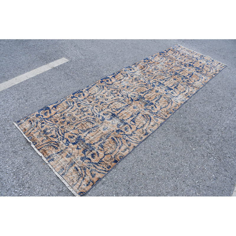 Tapis de couloir vintage turc Oushak orange vif idéal pour rehausser l'élégance organique des couloirs et des couloirs de style bohémien