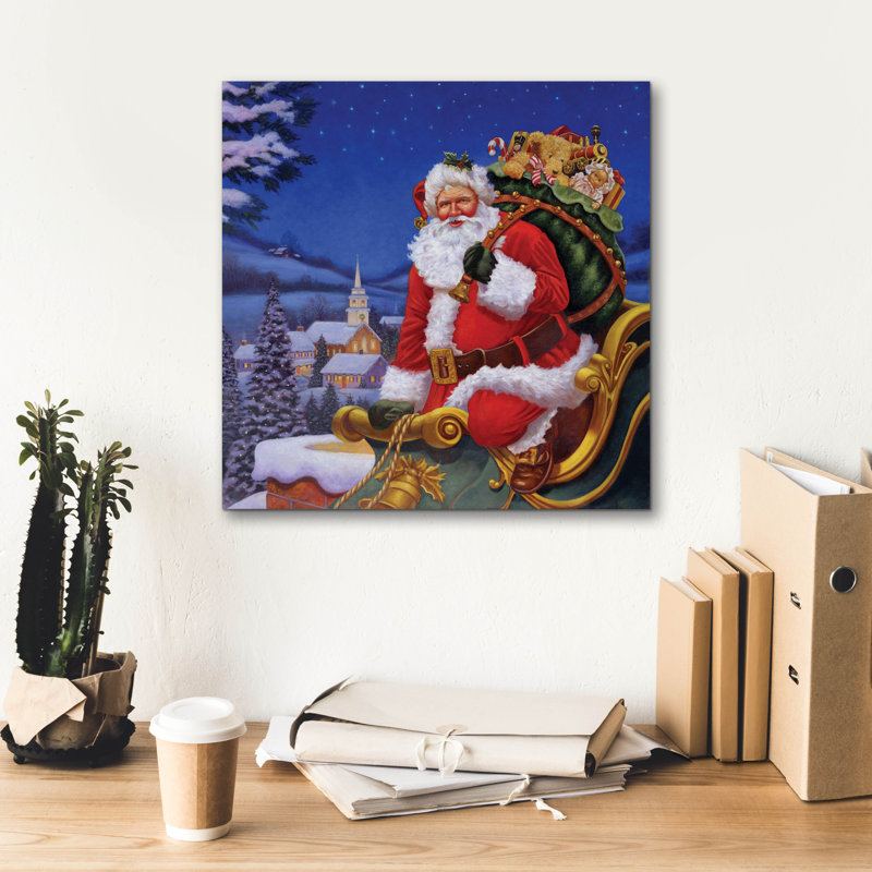 "Toit du Père Noël" par Christopher Nick, art mural sur toile, H 18 po x l 18 po x P 0,75 po