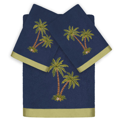Anastasika 3 Piece Turkish Cotton Towel Set -  Linum Home Textiles, EDR50-1BT2HT-PALMERA