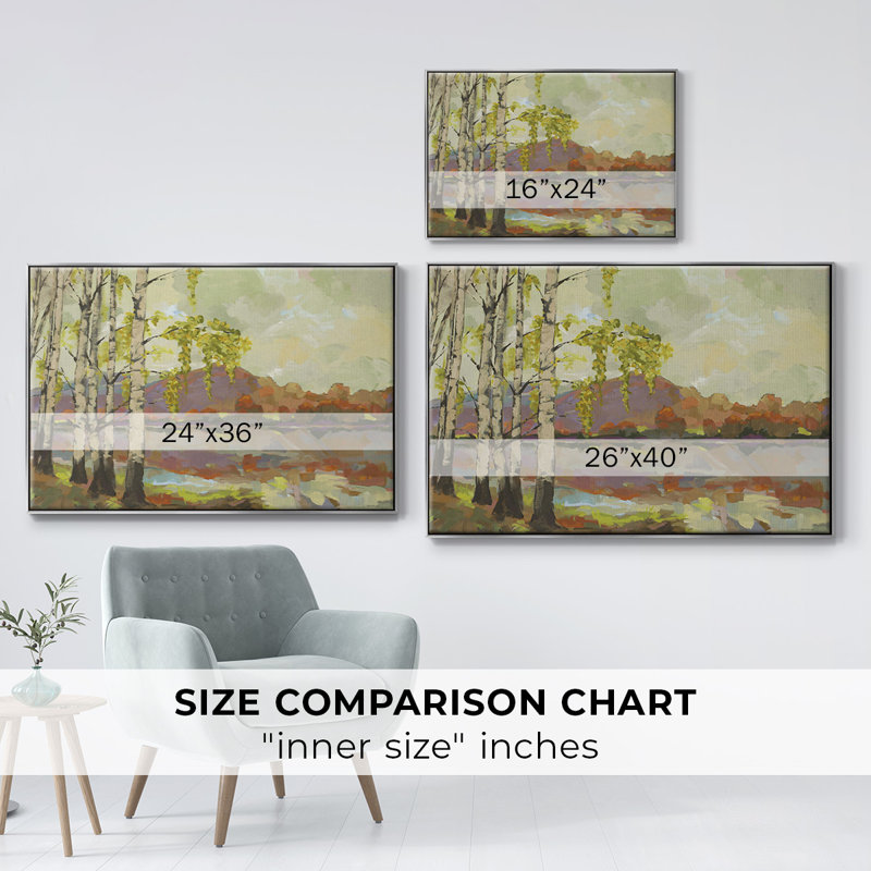 Birch Stand " Birch Stand ", Silver Framed, 41" H x 27" W x 2" D