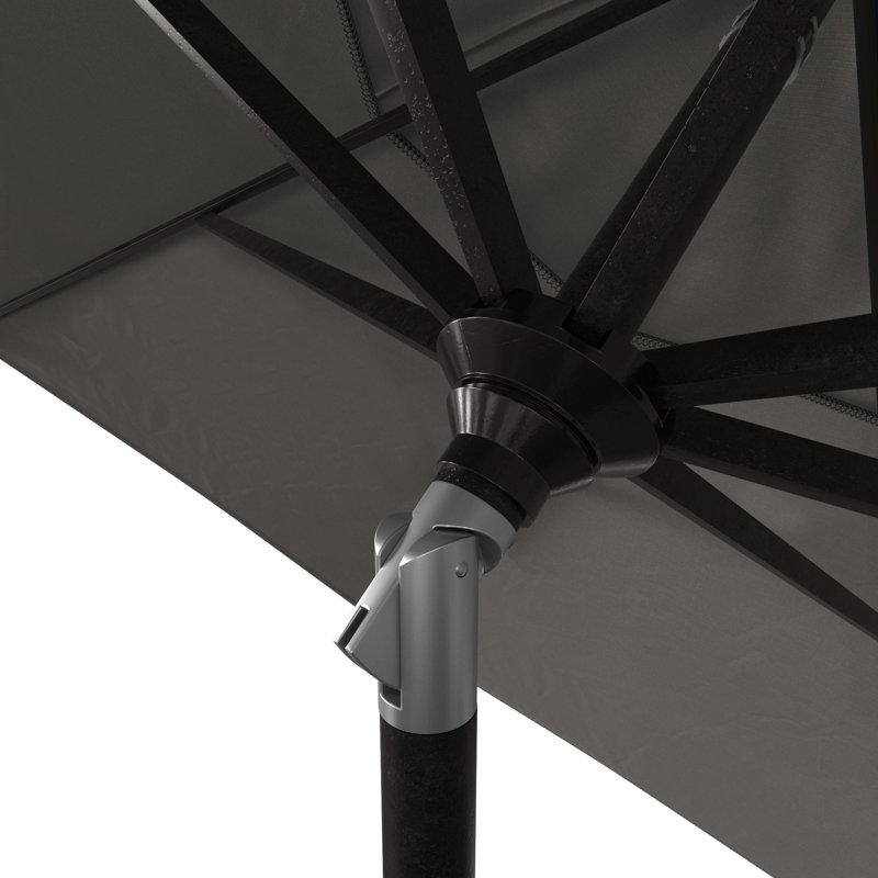 Parasol de patio en bronze 11 pieds avec manivelle en aluminium Sunbrella, Charbon Sunbrella®