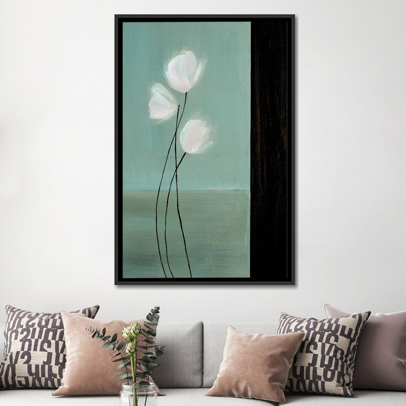 «Aqua Breeze II», impression sur toile, H 26 po x l 18 po x P 1,5 po, Toile avec cadre noir, Pas de tapis