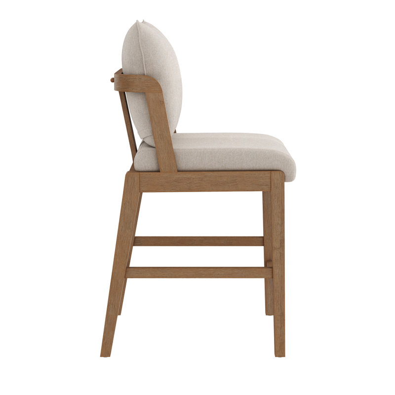2-Pack Upholstered Bar Stool With Backrest Pillow