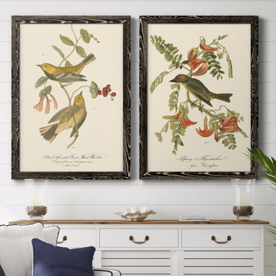 Parure en bois vert à gorge noire - ensemble de 2 reproductions d'art sur toiles