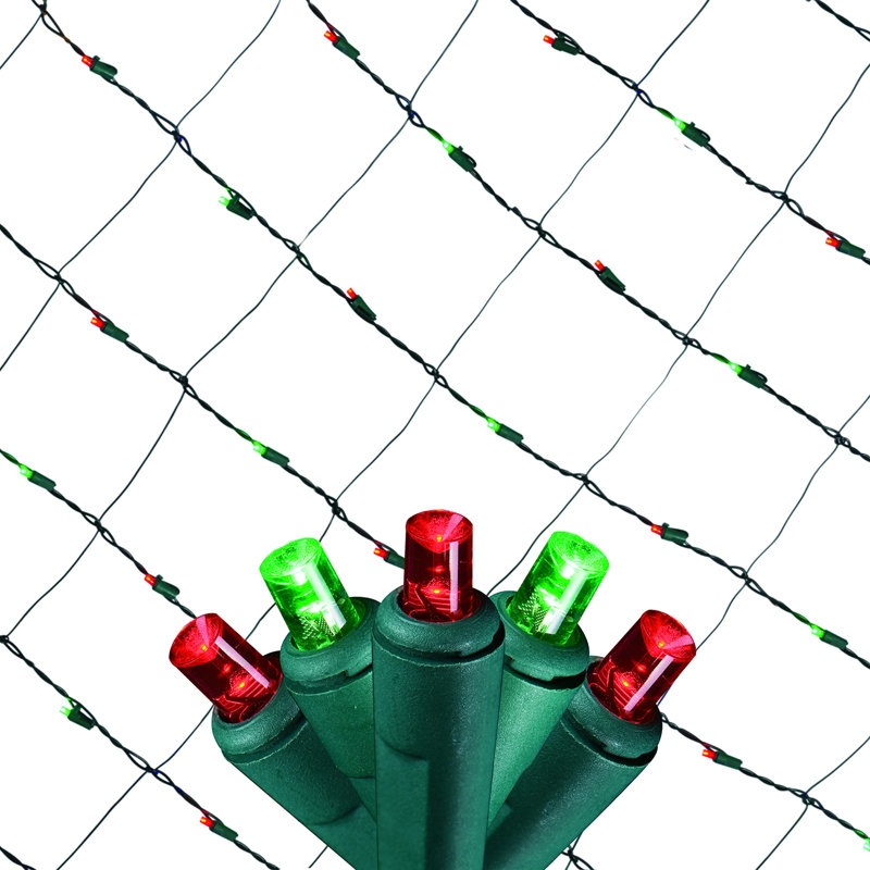 Tupkee Christmas Light Net – 150 LED Red & Green Mesh Lights - 4 ft x 6 ft – Outdoor / Indoor – Net Lights for Bushes, Hedges or Trees