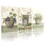 Ensemble de 3 tableaux sur toile tendue représentant des natures mortes florales et fruitées, idéal pour la décoration du salon.-532341737