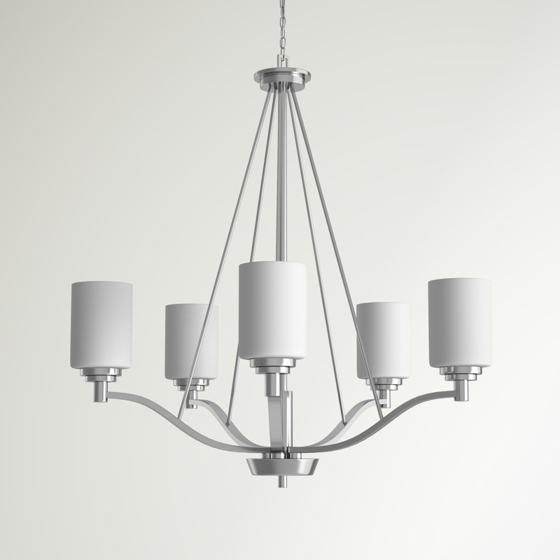Hester 5 - Light Dimmable Classic / Traditional Chandelier, Satin Nickel