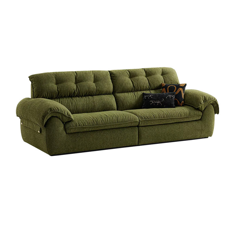 Coussin de canapé modulaire en chenille vert, H 36,22 po x l 98,43 po x P 41,73 po