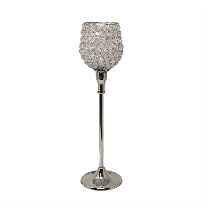 Tabletop Votive Holder, Silver, 19" H x 5" W x 5" D