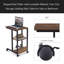 Table de bout en forme avec roues verrouillables, rangement à deux niveaux, table d'appoint roulante pour canapé ou chambre à coucher-821203875-821203877