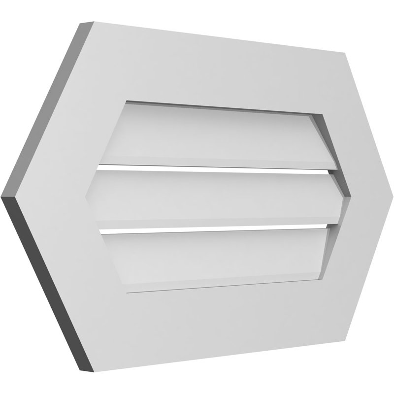 Évent horizontal fonctionnel à pignon en uréthane à surface horizontale Signature, H 16 po x l 28 po x P 1 po