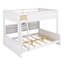 Lit double superposé au-dessus de grand lit double avec armoires de rangement-1652474621
