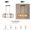 Lustre rectangulaire pour îlot de cuisine à 5 lumières avec détails en bois Aztlan