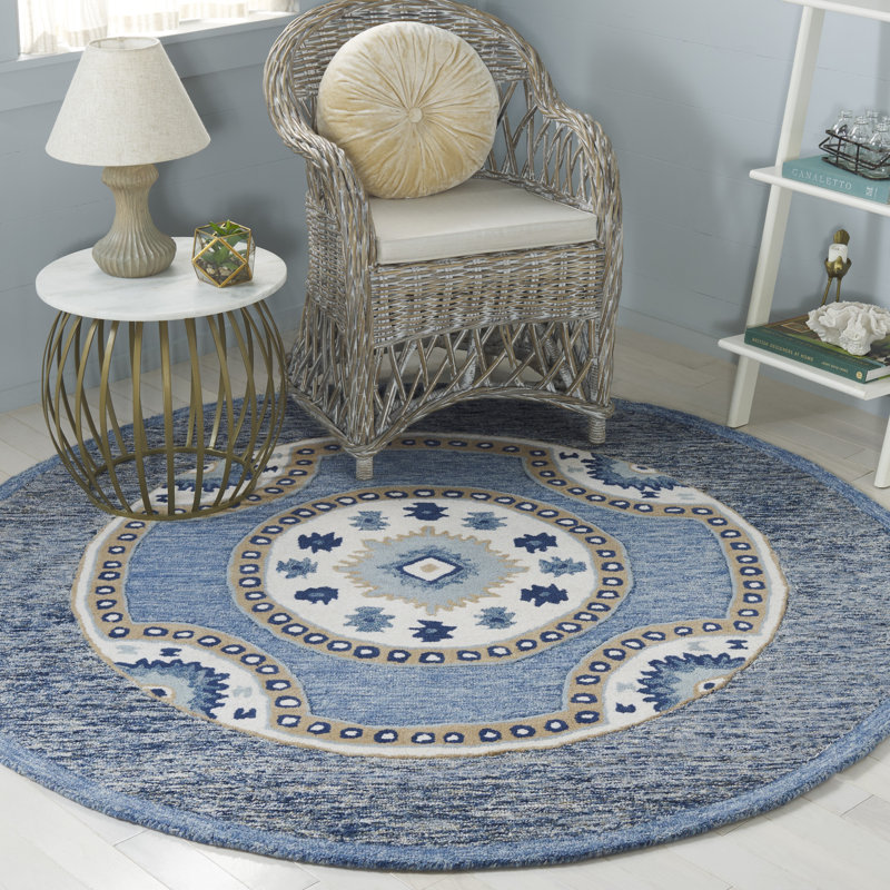 Metro 708 Hand Tufted 80% Wool; 20% Cotton Geometric Rug, Round 6'