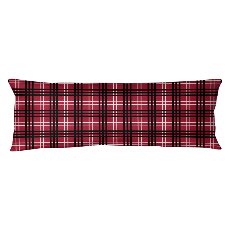 Polyester Medium Pillow, Red/White/Black, Microfiber