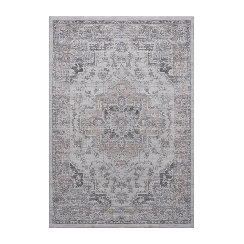 Ivory/Beige Oriental Area Rug 6X9 - Non-Shedding, Stylish, Stain Resistant For Living Room, Bedroom, Dining Room, Home Office