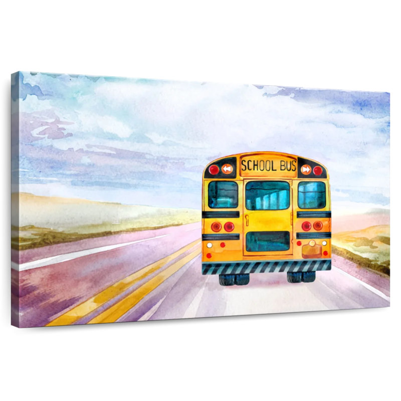 Yellow School Bus, 34" H x 51" W