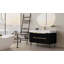 Meuble-lavabo moderne de 35,4 po avec lavabo sous comptoir, plateau en pierre frittée, bois massif multicouche imperméable, rangement à 4 tiroirs, autoportant / mural