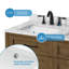 Meuble-lavabo à double cuve en amande au fini latte Tahoe de 48 po, plateau en pierre reconstituée avec dosseret, mat B-1531065638-1531065637-1531065639