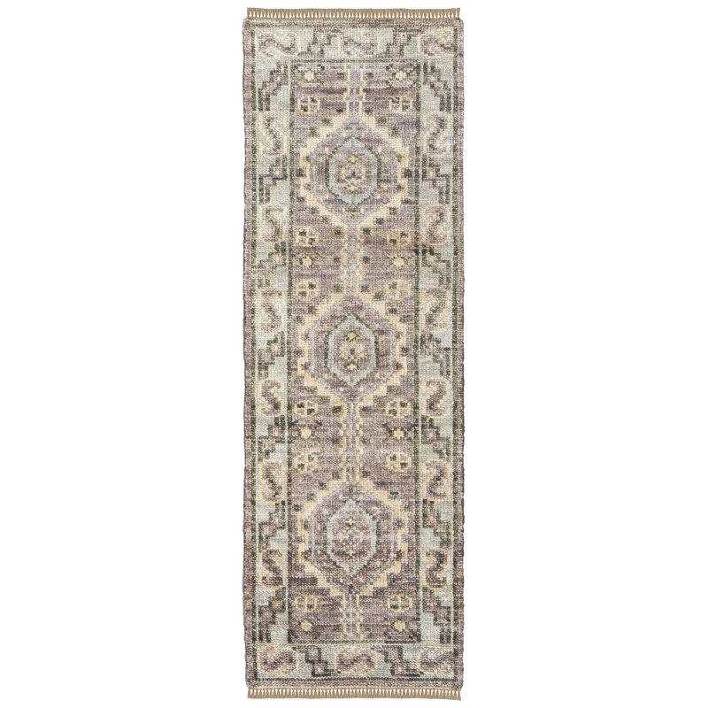 Narely Handmade Wool Geometric Area Rug, Runner 2'6" x 10'