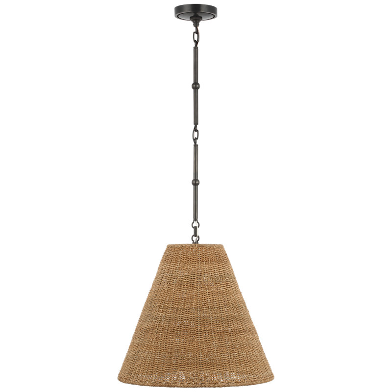 Goodman Pendant by Thomas O'Brien, 12.75" H x 15" W x 15" D, Toast, Bronze