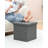 Storage Ottoman With Tray, Small Ottomans Cube Folding Coffee Table Foot Stool Footrest Seat, Dark Grey Linen